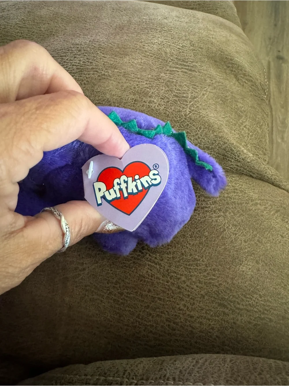 Purple Plush Dinosaur Small Pet Toy